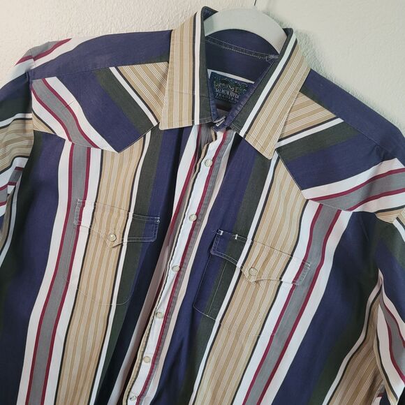 Salmon River Traders Mens Shirt Pearl Snap 3XL TALL ? Western Cotton NO TAG READ - Picture 1 of 15